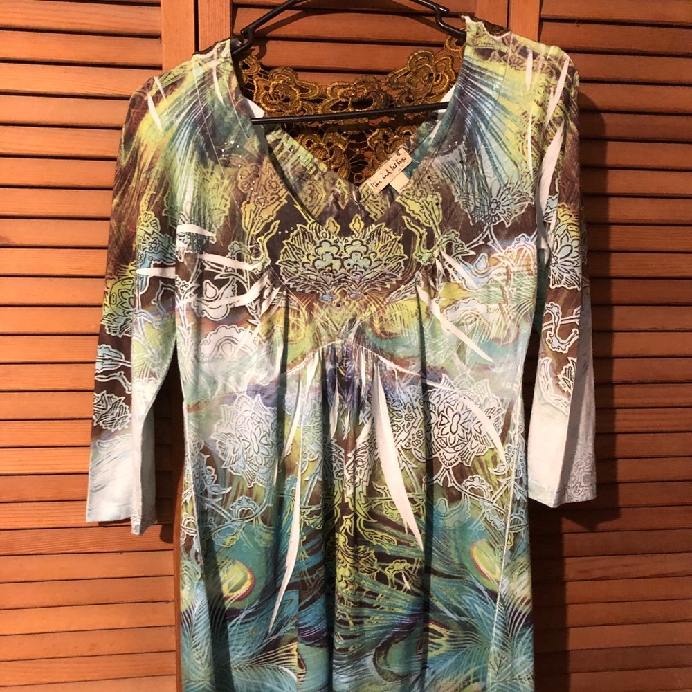 Western top 3/4 sleeve